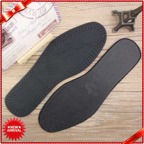 Breathable Cowhide Black Genuine Leather Insole